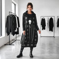 Sweatshirt - Kleid "stripes & dots" mit pfiffigem Kragen - verschiedene Farben