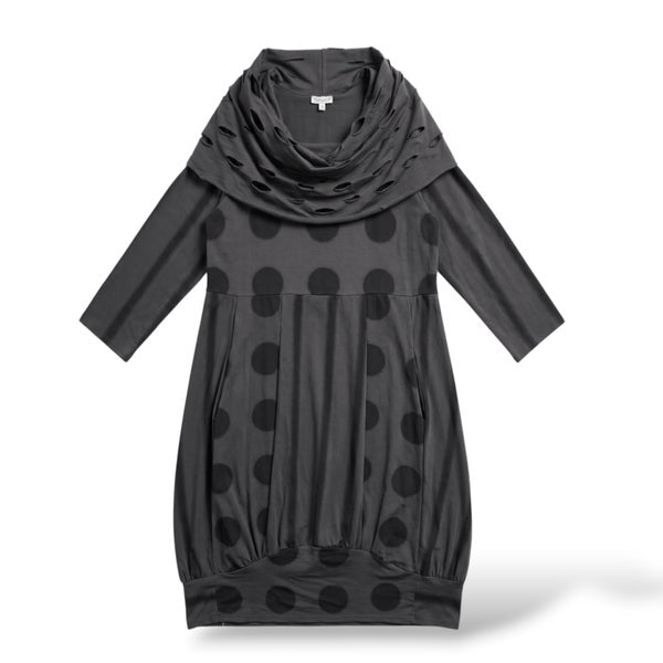 Sweatshirt - Kleid "stripes & dots" mit pfiffigem Kragen - verschiedene Farben