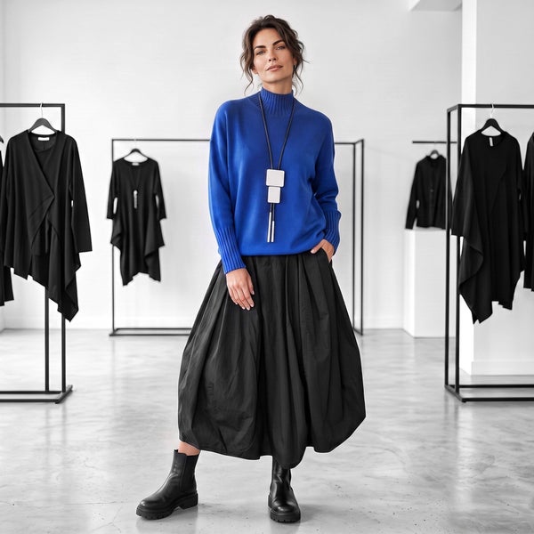 Basic Strick Pulli "Ida" aus Viskosemischfaser royalblau