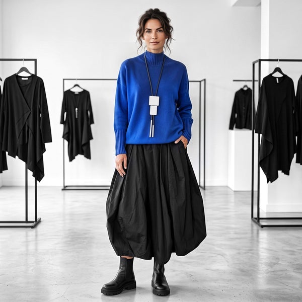 Basic Strick Pulli "Ida" aus Viskosemischfaser royalblau