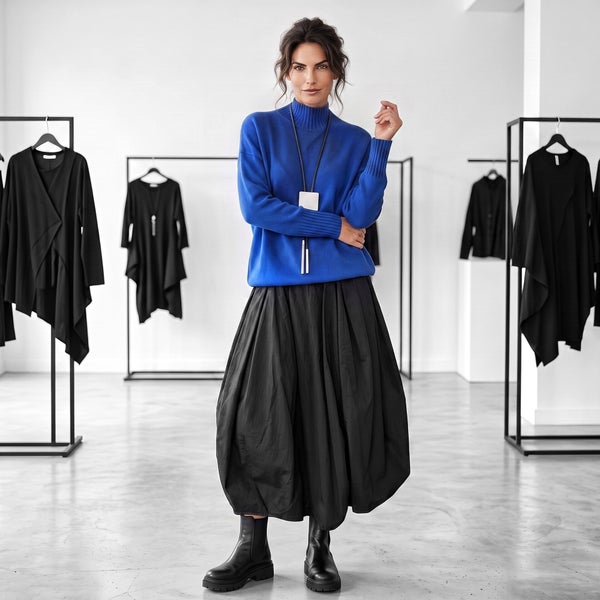 Basic Strick Pulli "Ida" aus Viskosemischfaser royalblau