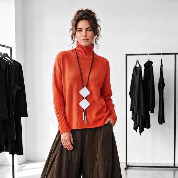 Basic Strick Pulli "Ida" aus Viskosemischfaser - viele Farben