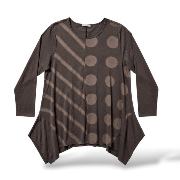 Sweatshirt - Oberteil "stripes & dots" in großzügiger A-Linie - verschiedene Farben